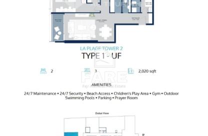 Apartment - 2 - 4 for sale in La Plage Tower 2 - Al Mamzar - Sharjah - Sharjah Apartment - 2 - 4 for sale in La Plage Tower 2 - Al Mamzar - Sharjah - Sharjah