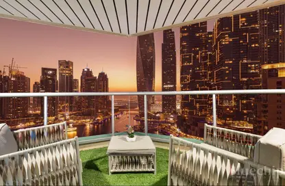 Apartment - 1 Bedroom - 2 Bathrooms for rent in Al Mesk Tower - Emaar 6 Towers - Dubai Marina - Dubai