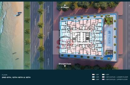 Apartment - 1 Bedroom - 2 Bathrooms for sale in Al Ghaf Tower - Al Khan - Sharjah Apartment - 1 Bedroom - 2 Bathrooms for sale in Al Ghaf Tower - Al Khan - Sharjah