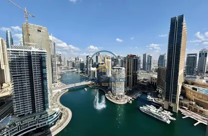 شقة - غرفة نوم - 2 حمامات للايجار في برج باي سنترال الأوسط - باي سنترال - دبي مارينا - دبي