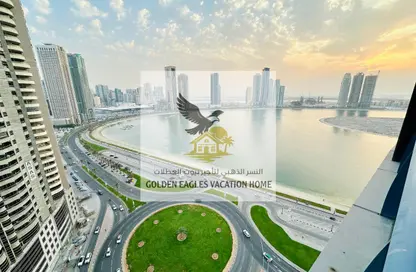 Apartment - 2 Bedrooms - 2 Bathrooms for rent in Beach Tower 2 - Al Khan Lagoon - Al Khan - Sharjah