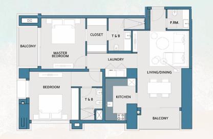 Apartment - 2 Bedrooms - 3 Bathrooms for sale in Mawjan Tower - Ajman Corniche Road - Ajman