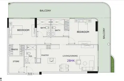 Apartment - 2 Bedrooms - 3 Bathrooms for sale in Gardens 2 - Arjan - Dubai