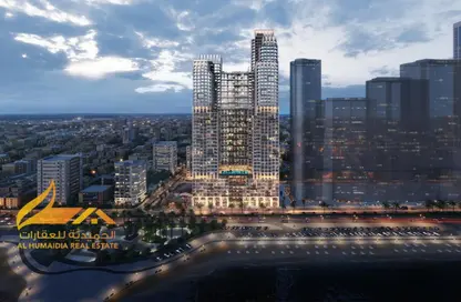 شقة - غرفة نوم - 2 حمامات للبيع في برج موجان - طريق كورنيش عجمان - عجمان