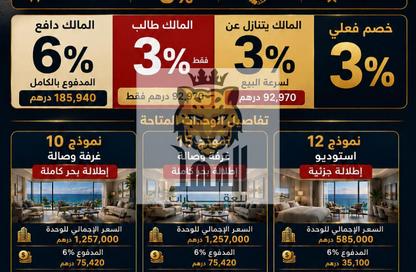 Apartment - 1 Bedroom - 2 Bathrooms for sale in Ajman Corniche Residences - Ajman Corniche Road - Ajman Apartment - 1 Bedroom - 2 Bathrooms for sale in Ajman Corniche Residences - Ajman Corniche Road - Ajman