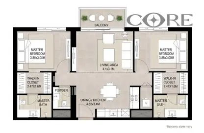 Apartment - 2 Bedrooms - 3 Bathrooms for sale in Ayala on the Park - Town Square - Dubai