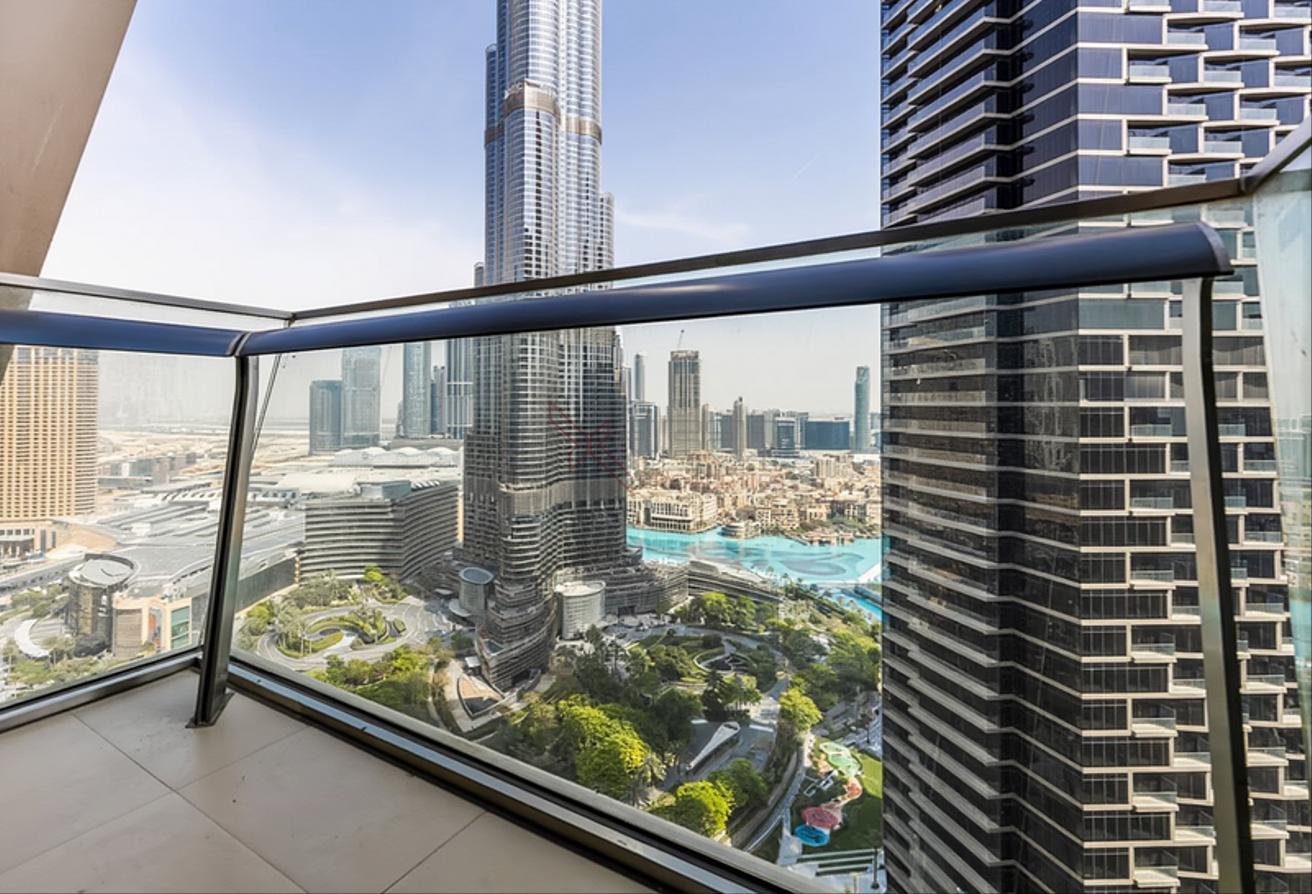Burj & Fountain Views | High Floor Unit | Balcony photo 12