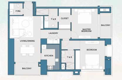 Apartment - 2 Bedrooms - 3 Bathrooms for sale in Mawjan Tower - Ajman Corniche Road - Ajman