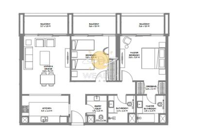 Apartment - 2 Bedrooms - 3 Bathrooms for sale in Naseej District - Aljada - Sharjah Apartment - 2 Bedrooms - 3 Bathrooms for sale in Naseej District - Aljada - Sharjah