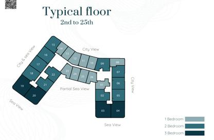 Apartment - 1 Bedroom - 2 Bathrooms for sale in Amwaj Tower - Al Rumaila - Ajman