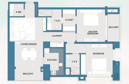 Apartment - 2 Bedrooms - 3 Bathrooms for sale in Mawjan Tower - Ajman Corniche Road - Ajman