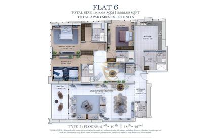 Apartment - 2 - 3 for sale in Marsa Al Arab Tower - Al Khan - Sharjah