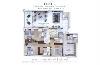 Apartment - 2 - 3 for sale in Marsa Al Arab Tower - Al Khan - Sharjah