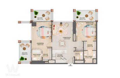 Apartment - 2 Bedrooms - 3 Bathrooms for sale in The Symphony by Imtiaz - Bukadra - Dubai Apartment - 2 Bedrooms - 3 Bathrooms for sale in The Symphony by Imtiaz - Bukadra - Dubai
