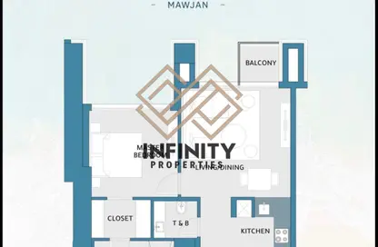 Apartment - 1 Bedroom - 2 Bathrooms for sale in Mawjan Tower - Ajman Corniche Road - Ajman