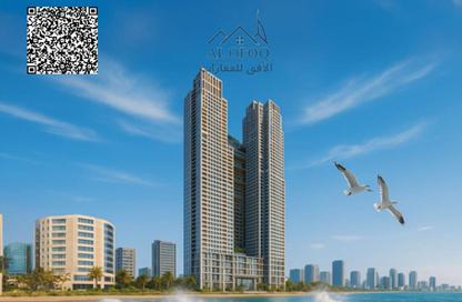 شقة - غرفة نوم - 2 حمامات للبيع في برج موجان - طريق كورنيش عجمان - عجمان