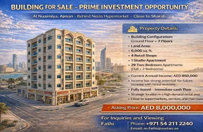 عمارة بالكامل - 8 غرف نوم - 8 حمامات للبيع في برج النعيمية 1 - أبراج النعيمية - النعيمية - عجمان