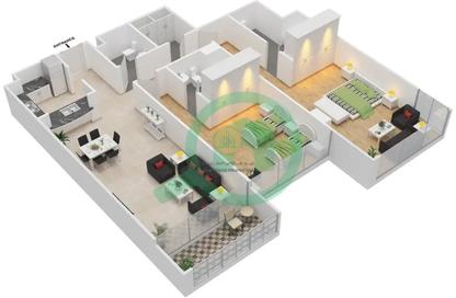 Apartment - 2 Bedrooms - 3 Bathrooms for sale in Ajman One Towers - Al Sawan - Ajman