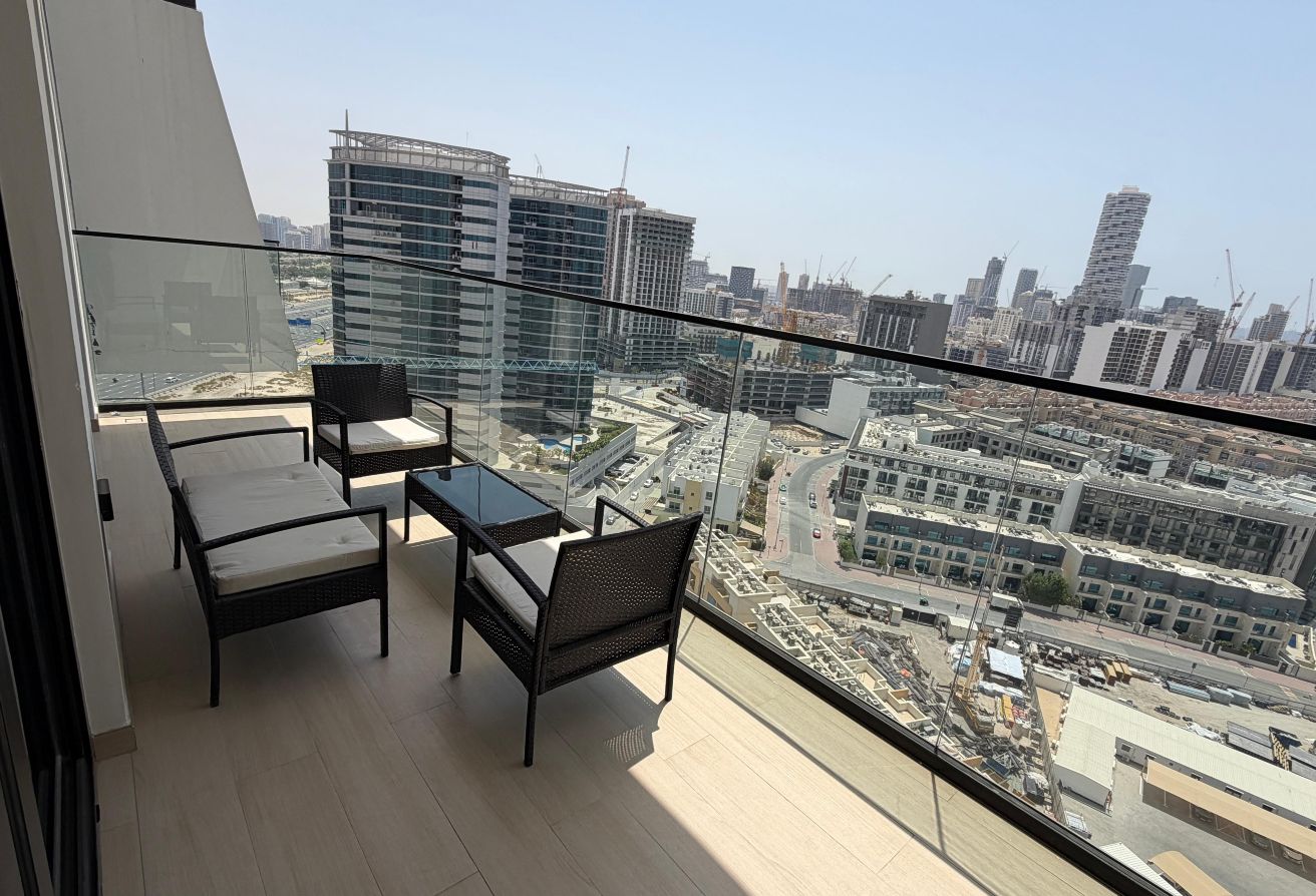 Modern 1BR Apartment | Furnished | Pool View | JVC gallery image