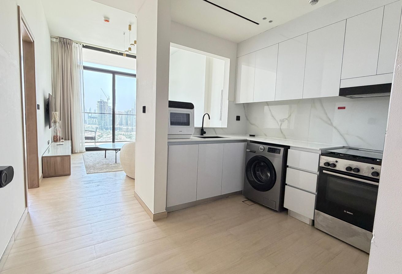 Modern 1BR Apartment | Furnished | Pool View | JVC gallery image