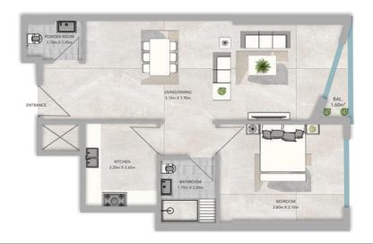 Apartment - 1 Bedroom - 1 Bathroom for sale in Al Aamra Tower - Al Amerah - Ajman Apartment - 1 Bedroom - 1 Bathroom for sale in Al Aamra Tower - Al Amerah - Ajman