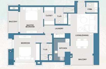Apartment - 2 Bedrooms - 3 Bathrooms for sale in Mawjan Tower - Ajman Corniche Road - Ajman