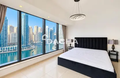 Apartment - 1 Bedroom - 2 Bathrooms for rent in Silverene Tower B - Silverene - Dubai Marina - Dubai
