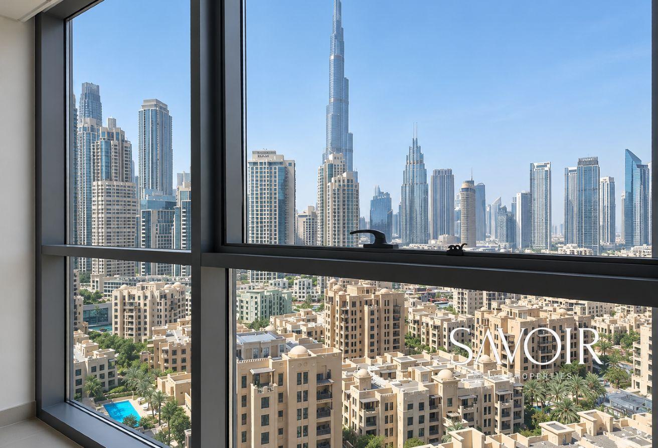 Bellevue Tower 1 | Burj Khalifa view | Unfurnished photo 12