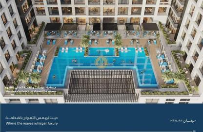 شقة - غرفة نوم - 2 حمامات للبيع في برج موجان - طريق كورنيش عجمان - عجمان