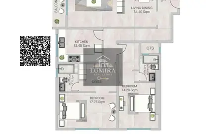 شقة - 2 غرف نوم - 3 حمامات للبيع في قرية الاميرة - الياسمين - عجمان