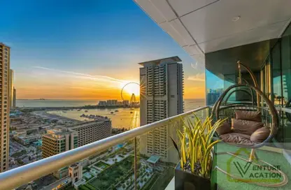 Apartment - 3 Bedrooms - 4 Bathrooms for rent in Al Fattan Marine Towers - Jumeirah Beach Residence - Dubai
