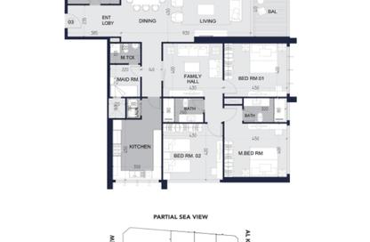 Apartment - 3 - 3 for sale in Al Alia Tower - Al Khan - Sharjah