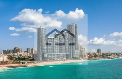 شقة - غرفة نوم - 2 حمامات للبيع في برج الكورنيش - طريق كورنيش عجمان - عجمان