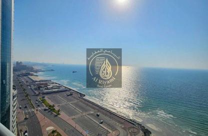 Apartment - 3 Bedrooms - 4 Bathrooms for rent in Corniche Tower - Ajman Corniche Road - Ajman