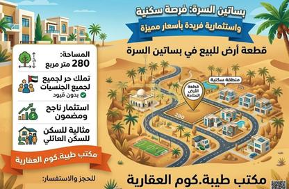 أرض - استوديو للبيع في بساتين السره - مشروع السرة السكني - أم القيوين