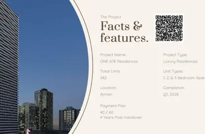 Apartment - 1 Bedroom - 2 Bathrooms for sale in One 678 Residences - Al Amerah - Ajman