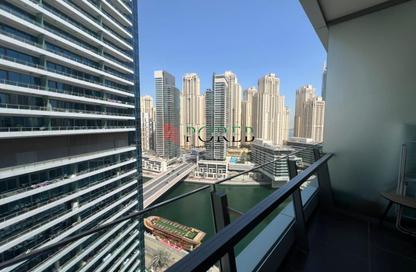 Apartment - Studio - 1 Bathroom for rent in Silverene Tower B - Silverene - Dubai Marina - Dubai