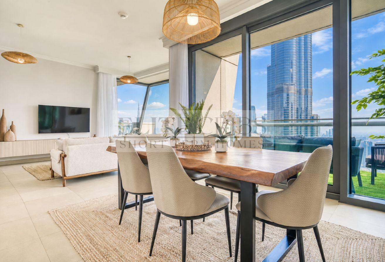 Bohemian Luxe 3BR | High Floor | Full Burj Khalifa photo 3