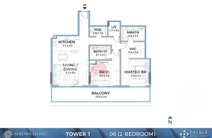 Apartment - 2 Bedrooms - 3 Bathrooms for sale in Serenia Living Tower 1 - Serenia Living - Palm Jumeirah - Dubai