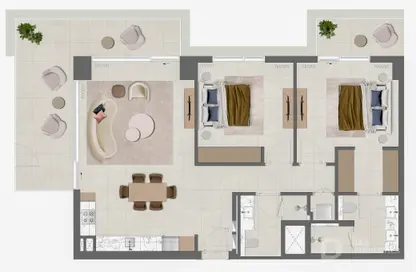 شقة - 2 غرف نوم - 3 حمامات للبيع في اوشن كوف - ميناء راشد - دبي