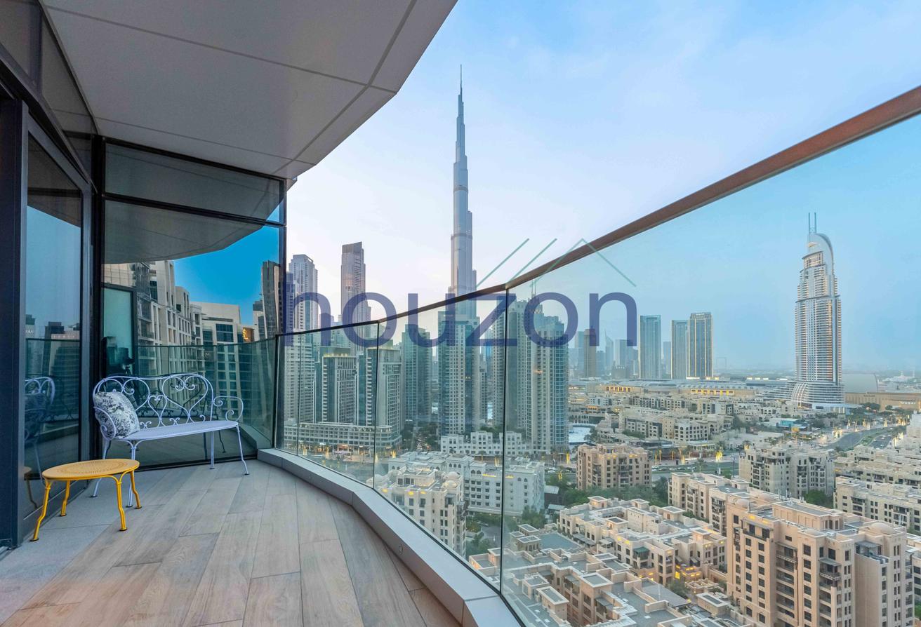 Luxury 3BR+M/R | Burj Khalifa View | Balcony photo 12
