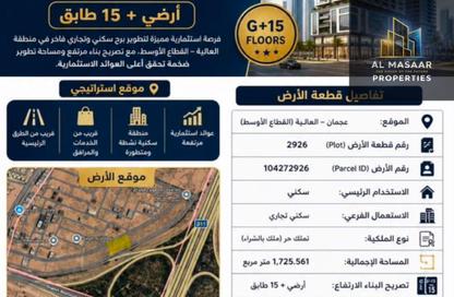 Land - Studio for sale in Orchid Towers - Tiger Downtown Ajman - Al Alia - Ajman