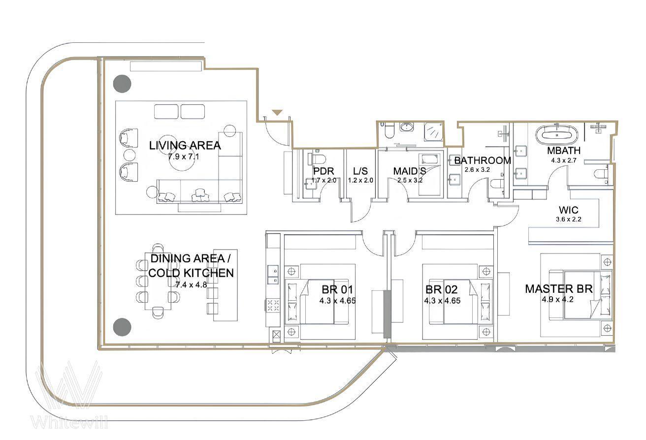 Biggest 3BR Layout |Corner Unit| Sea and Palm View photo 21