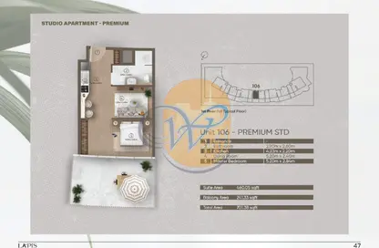 شقة - 1 حمام للبيع في أزور باي لابيس - راك سنترال - رأس الخيمة