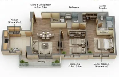 Apartment - 2 Bedrooms - 2 Bathrooms for sale in Al Zahia Garden Apartments - Al Zahia - Muwaileh Commercial - Sharjah
