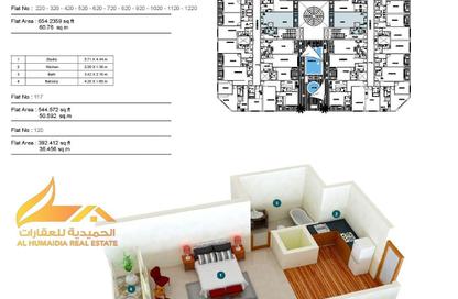 Apartment - Studio - 1 Bathroom for sale in Smart Tower 1 - Al Amerah - Ajman