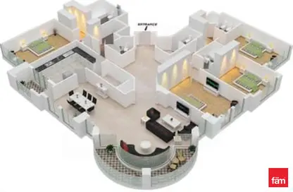 Apartment - 3 Bedrooms - 4 Bathrooms for rent in Marina Crown - Dubai Marina - Dubai