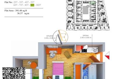 Apartment - Studio - 1 for sale in Smart Tower 1 - Al Amerah - Ajman