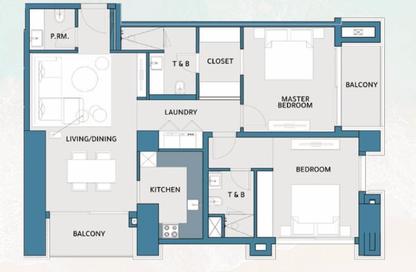 Apartment - 2 Bedrooms - 3 Bathrooms for sale in Mawjan Tower - Ajman Corniche Road - Ajman