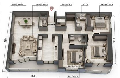 Apartment - 3 - 4 for sale in Al Ghaf Tower - Al Khan - Sharjah Apartment - 3 - 4 for sale in Al Ghaf Tower - Al Khan - Sharjah